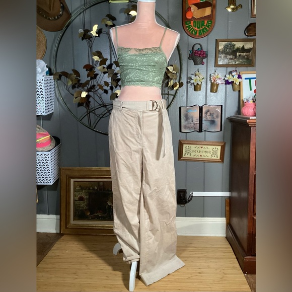 Loft Wide Leg Stretchy Corduroy Tan Pants Size 4 - Picture 1 of 12